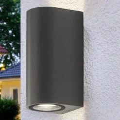 Applique Da Esterno-IsyLuce Lampada applique per esterno moderna antracite biemissione