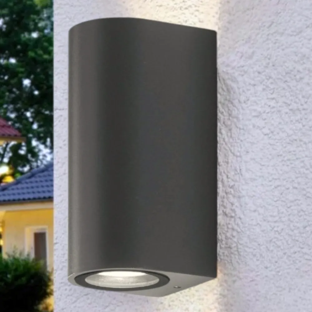 Applique Da Esterno-IsyLuce Lampada applique per esterno moderna antracite biemissione