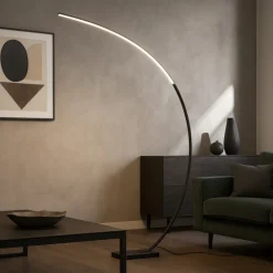 Lampade Da Terra-Selezionato da Mazzolaluce Lampada arco moderna nera led 3000k dimmerabile h180 cm