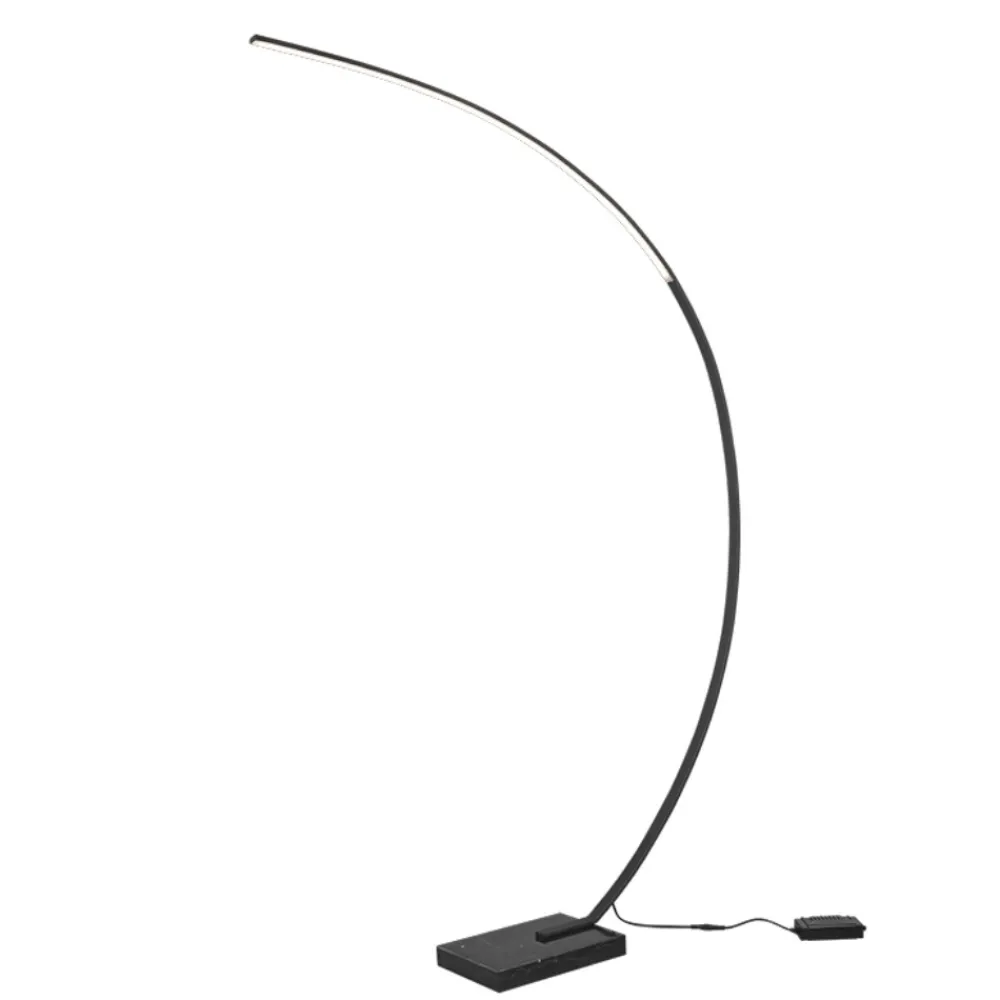 Lampade Da Terra-Selezionato da Mazzolaluce Lampada arco moderna nera led 3000k dimmerabile h180 cm