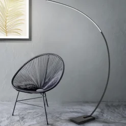 Lampade Da Terra-Selezionato da Mazzolaluce Lampada arco moderna nera led 3000k dimmerabile h180 cm