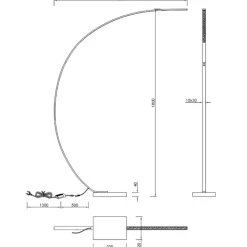 Lampade Da Terra-Selezionato da Mazzolaluce Lampada arco moderna nera led 3000k dimmerabile h180 cm