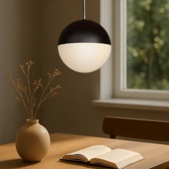 Lampade A Sospensione-Selezionato da Mazzolaluce Lampada a sfera sospensione led 5w 3000k nera