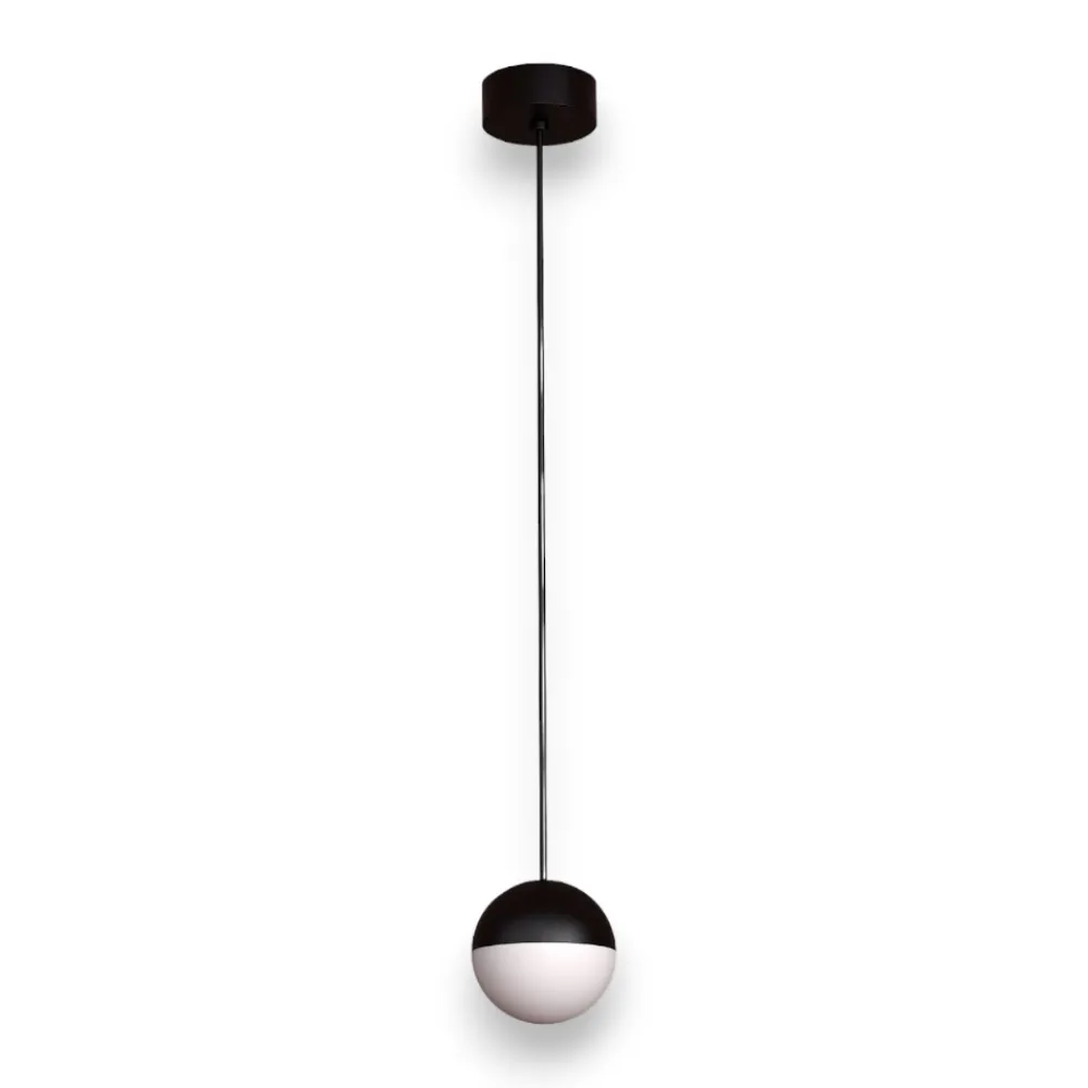 Lampade A Sospensione-Selezionato da Mazzolaluce Lampada a sfera sospensione led 5w 3000k nera