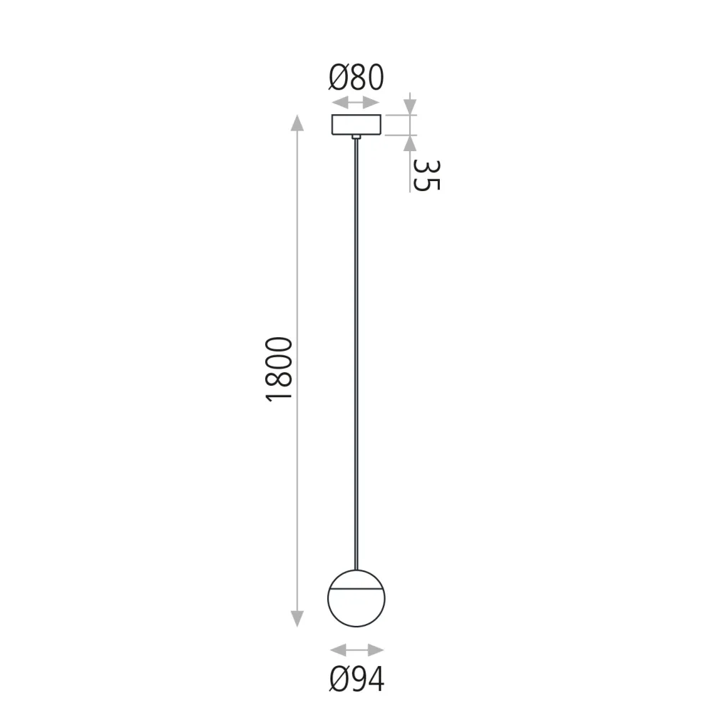 Lampade A Sospensione-Selezionato da Mazzolaluce Lampada a sfera sospensione led 5w 3000k nera