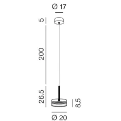 Lampade A Sospensione-Perenz Illuminazione Lampada a sospensione bianca arere perenz led 3000k vetro trasparente