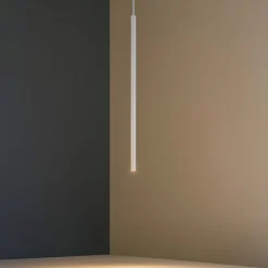 Lampade A Sospensione-Selezionato da Mazzolaluce Lampada a sospensione bianca moderna cilindro sottile per comodini