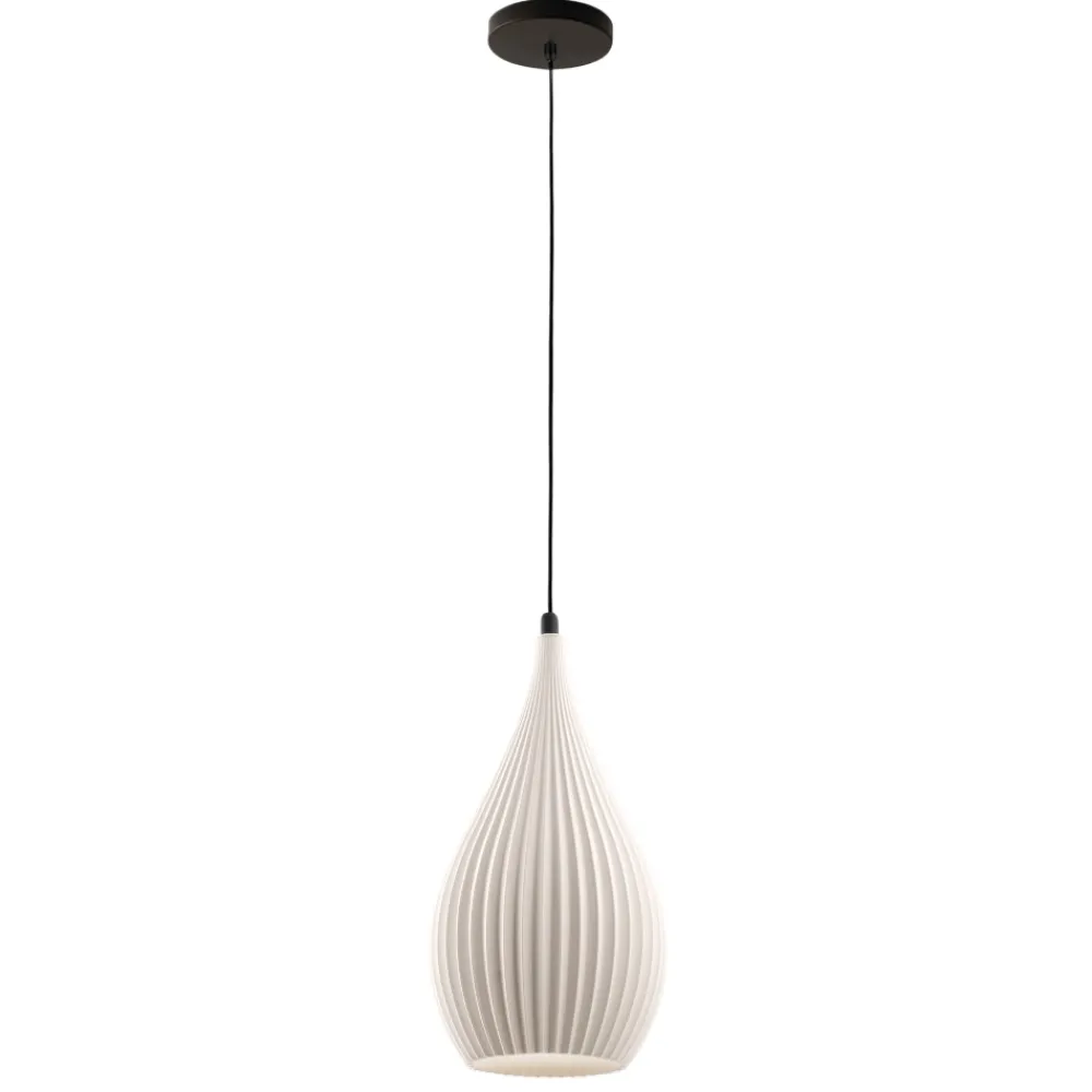 Lampade A Sospensione-Fabas Luce Lampada a sospensione bianca plastica vegetale lisa
