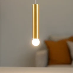 Lampade A Sospensione-Linea Light Lampada a sospensione birba cilindro oro e27