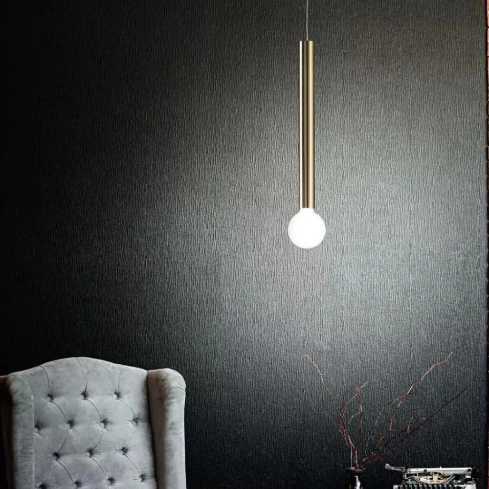 Lampade A Sospensione-Linea Light Lampada a sospensione birba cilindro oro e27