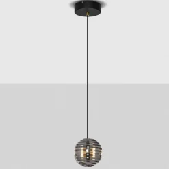 Lampade A Sospensione-Selezionato da Mazzolaluce Lampada a sospensione boccia di vetro fume led 13w 3000k