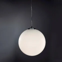 Lampade A Sospensione-Selezionato da Mazzolaluce Lampada a sospensione boccia 30cm vetro bianco lucido 30cm