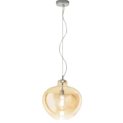 Lampade A Sospensione-Perenz Illuminazione Lampada a sospensione boccia di vetro ambra bowl
