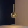 Lampade A Sospensione-Top Light Lampada a sospensione candie per cucina moderna sfera vetro ambra