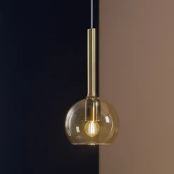 Lampade A Sospensione-Top Light Lampada a sospensione candie per cucina moderna sfera vetro ambra