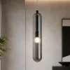 Lampade A Sospensione-Selezionato da Mazzolaluce Lampada a sospensione capsula di vetro fume moderna per comodini camera da letto