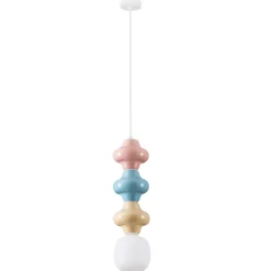 Lampade A Sospensione-Selezionato da Mazzolaluce Lampada a sospensione ceramica rosa celeste giallo