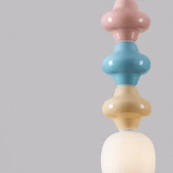 Lampade A Sospensione-Selezionato da Mazzolaluce Lampada a sospensione ceramica rosa celeste giallo