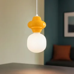 Lampade A Sospensione-Selezionato da Mazzolaluce Lampada a sospensione ceramica arancione design moderna