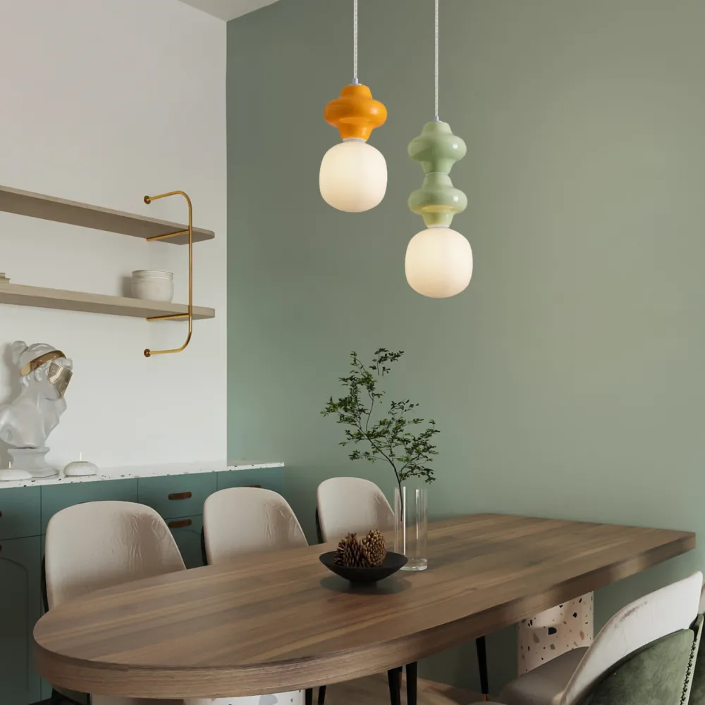 Lampade A Sospensione-Selezionato da Mazzolaluce Lampada a sospensione ceramica arancione design moderna