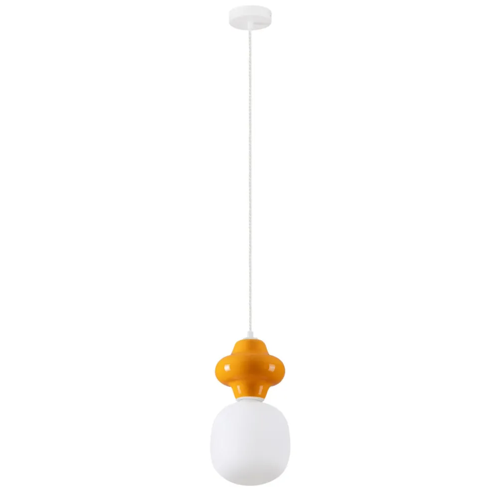 Lampade A Sospensione-Selezionato da Mazzolaluce Lampada a sospensione ceramica arancione design moderna