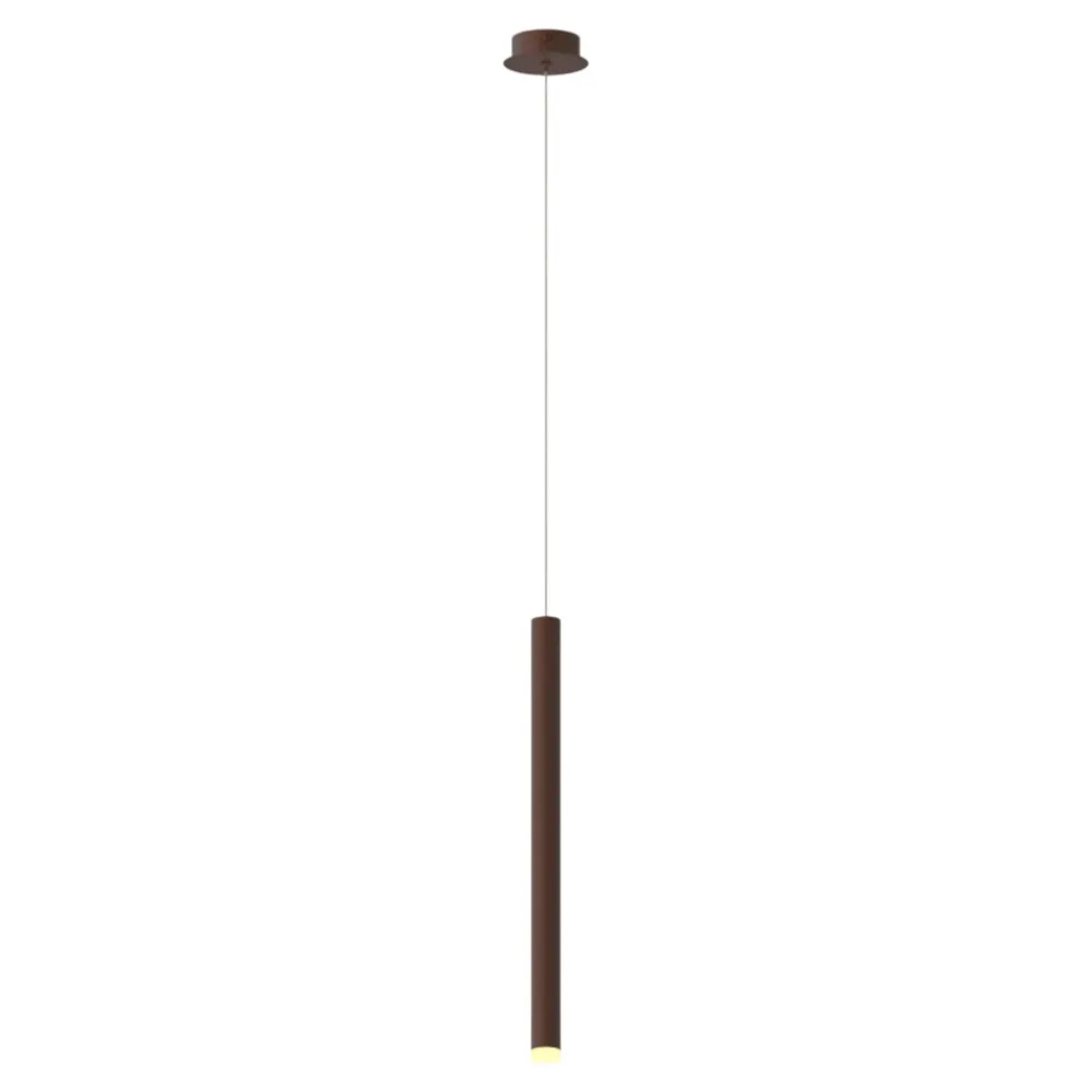 Lampade A Sospensione-Selezionato da Mazzolaluce Lampada a sospensione cilindro marrone corten led 6w 3000k