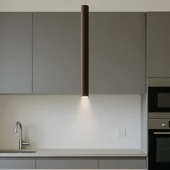 Lampade A Sospensione-Selezionato da Mazzolaluce Lampada a sospensione cilindro marrone corten led 6w 3000k
