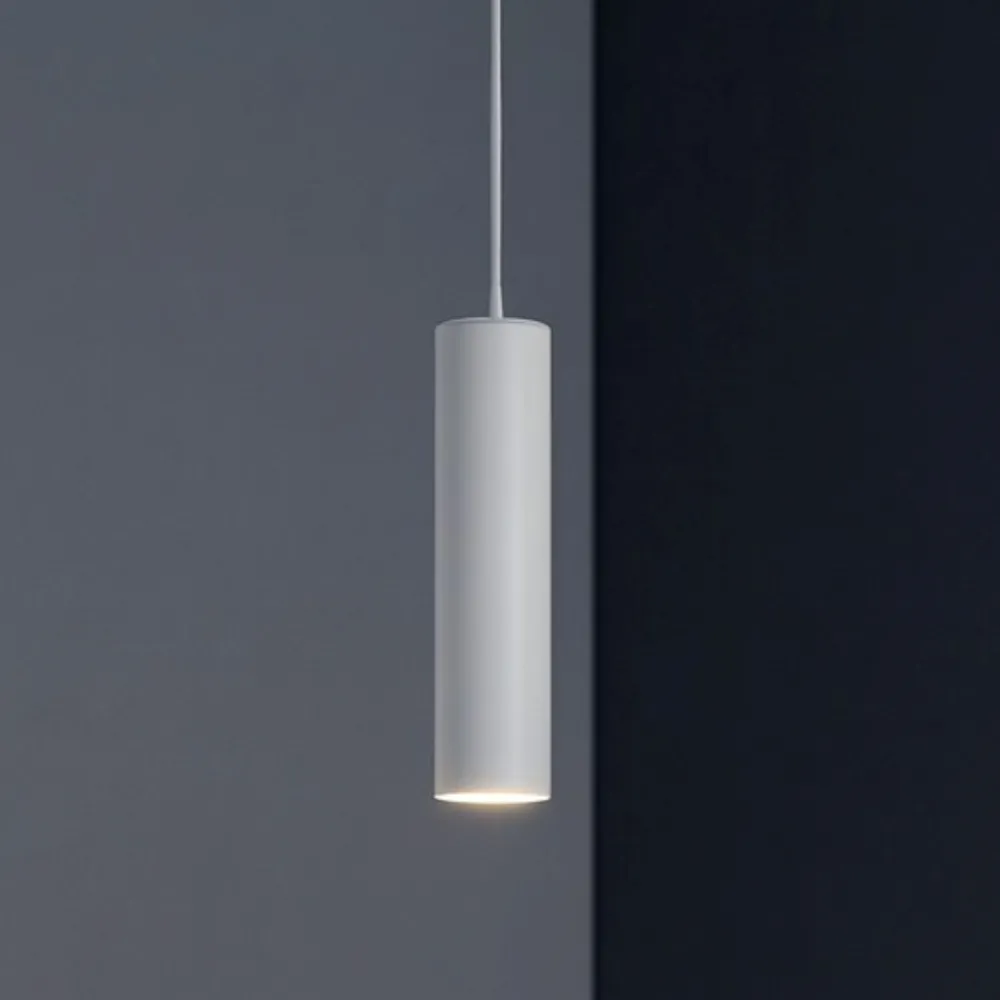 Lampade A Sospensione-Selezionato da Mazzolaluce Lampada a sospensione cilindro bianco per isola cucina