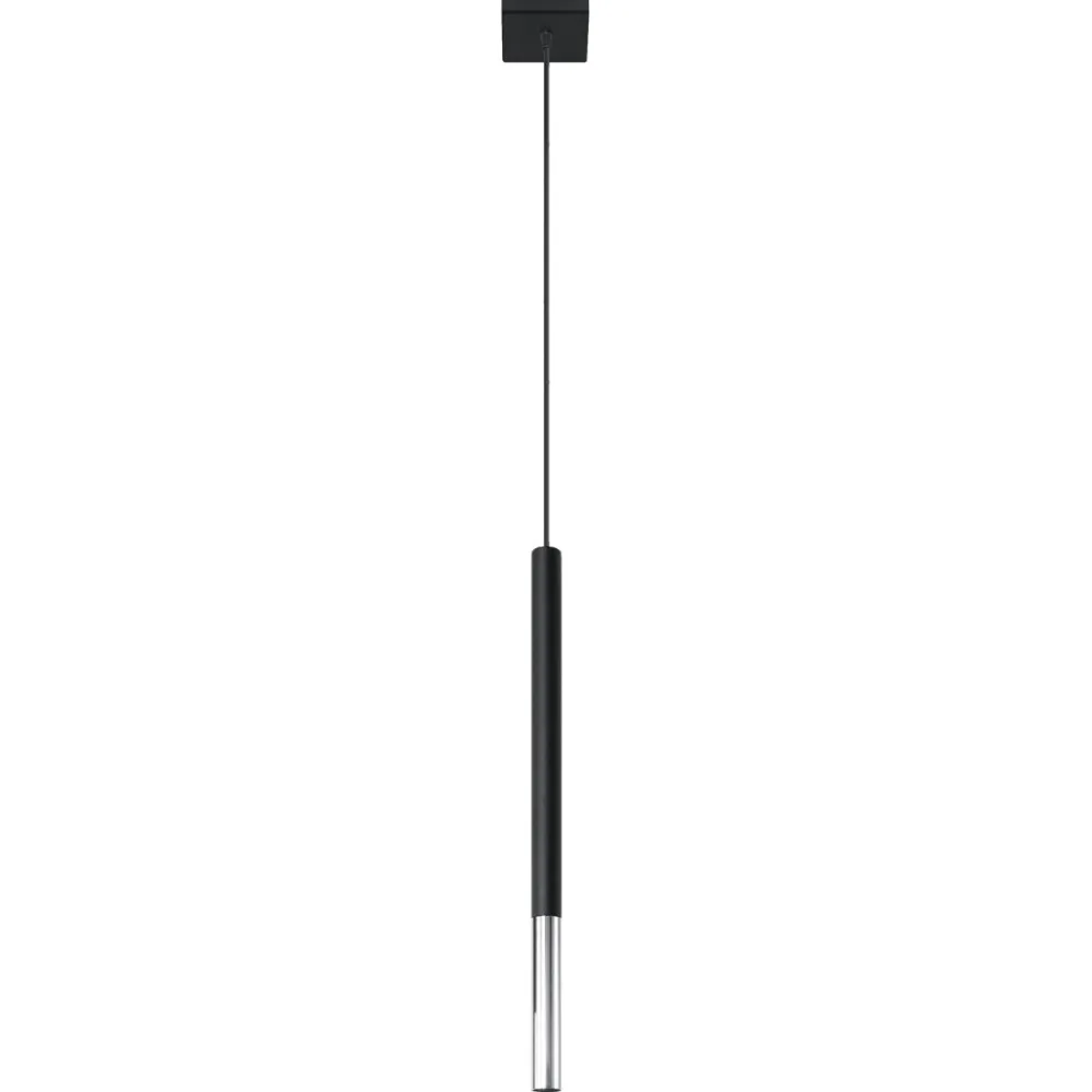 Lampade A Sospensione-Selezionato da Mazzolaluce Lampada a sospensione cilindro nero cromo per isola