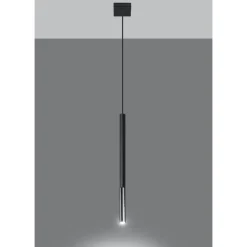 Lampade A Sospensione-Selezionato da Mazzolaluce Lampada a sospensione cilindro nero cromo per isola
