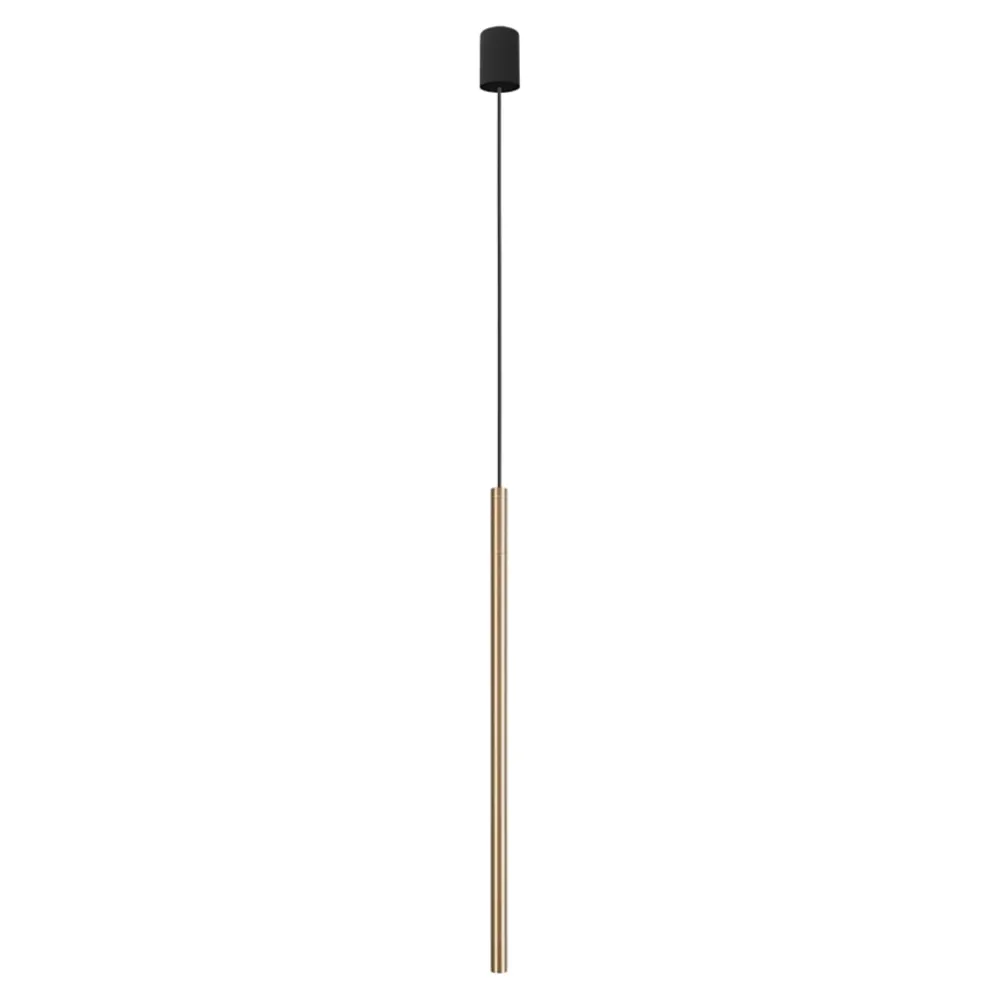 Lampade A Sospensione-Selezionato da Mazzolaluce Lampada a sospensione cilindro oro satinato