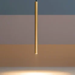 Lampade A Sospensione-Selezionato da Mazzolaluce Lampada a sospensione cilindro lungo 100cm oro