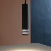 Lampade A Sospensione-Gea Luce Lampada a sospensione cilindro di nero emily