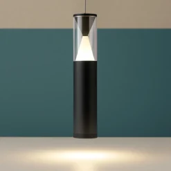 Lampade A Sospensione-Selezionato da Mazzolaluce Lampada a sospensione cilindro design nero led per top