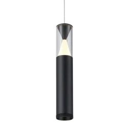 Lampade A Sospensione-Selezionato da Mazzolaluce Lampada a sospensione cilindro design nero led per top