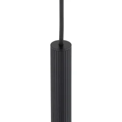 Lampade A Sospensione-Selezionato da Mazzolaluce Lampada a sospensione cilindro nero rigato 75 cm