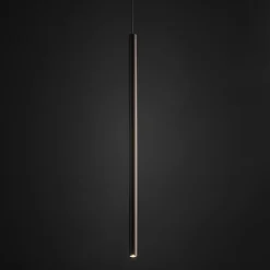 Lampade A Sospensione-Selezionato da Mazzolaluce Lampada a sospensione cilindro rigato marrone 75 cm