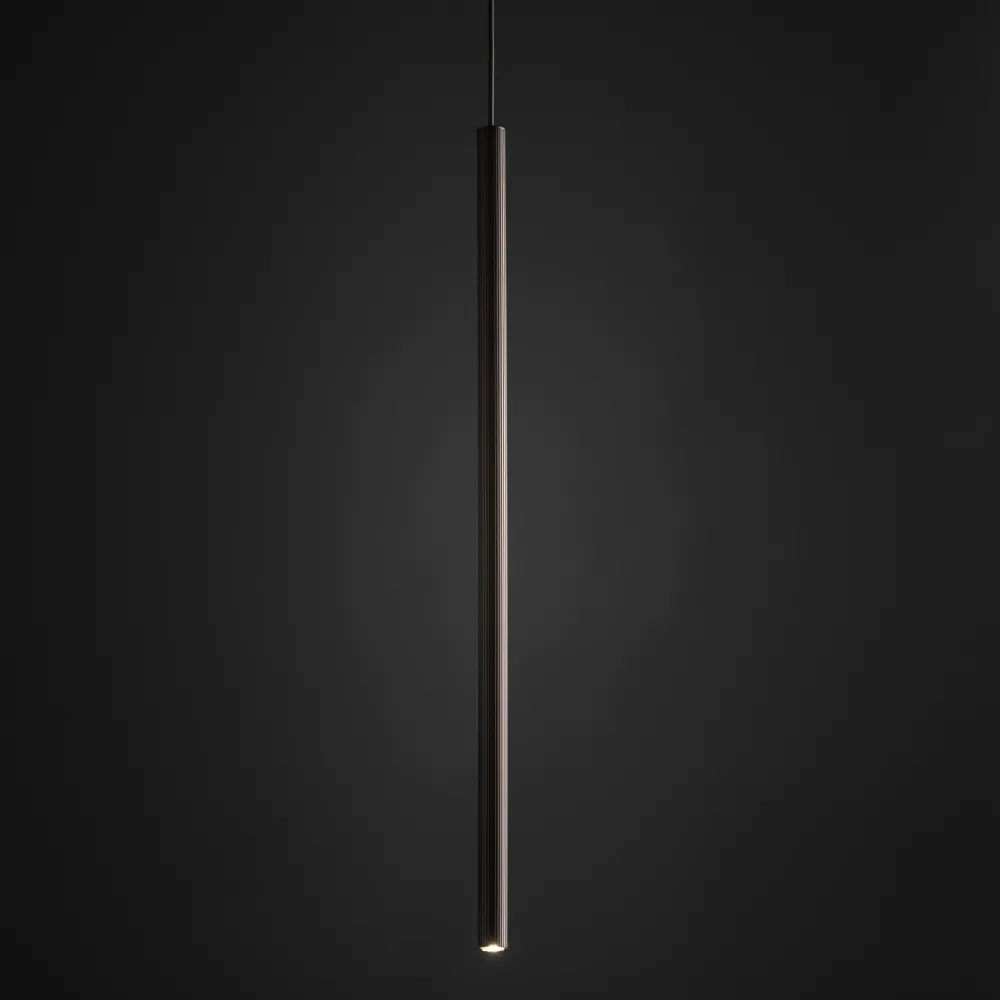 Lampade A Sospensione-Selezionato da Mazzolaluce Lampada a sospensione cilindro rigato marrone 75 cm