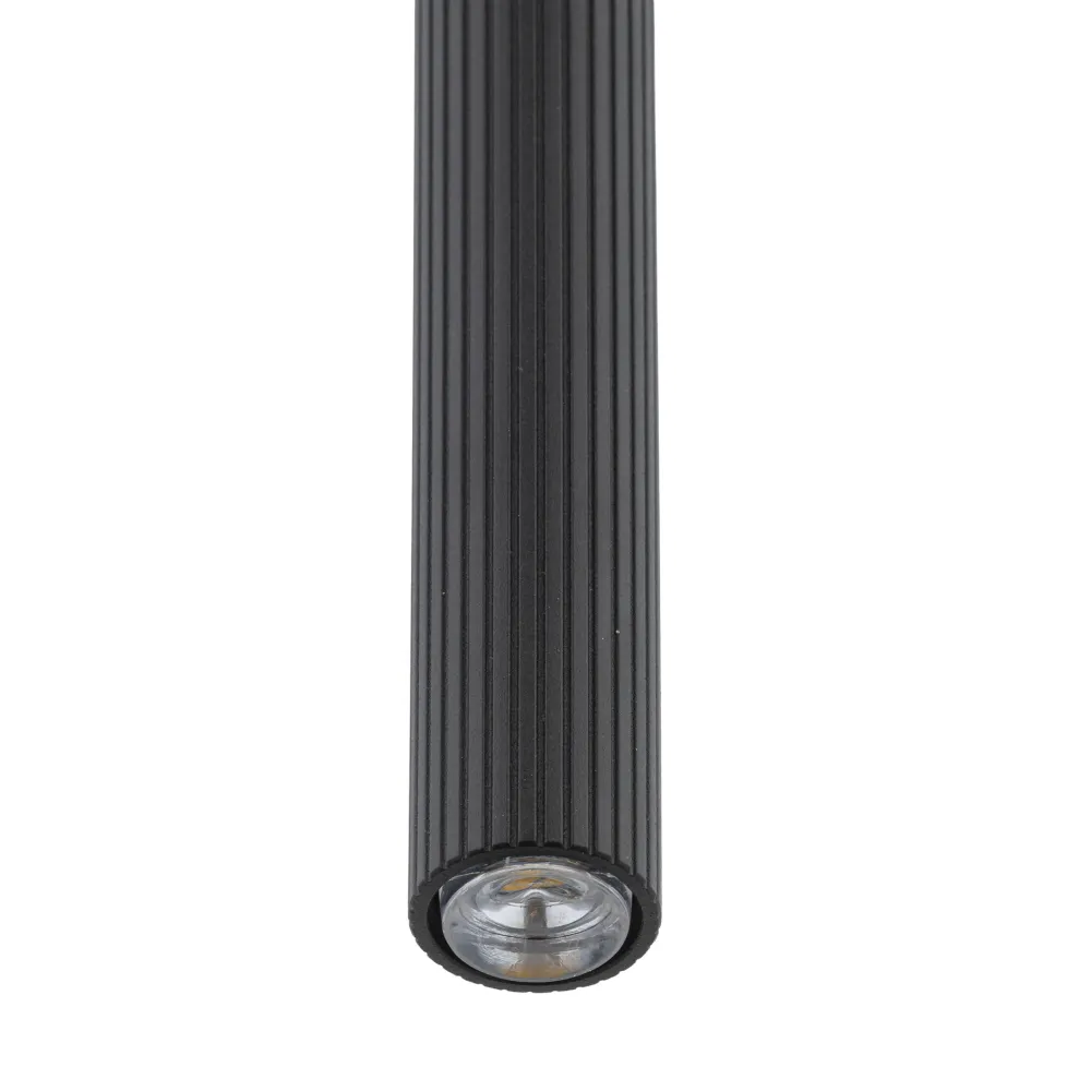 Lampade A Sospensione-Selezionato da Mazzolaluce Lampada a sospensione cilindro nero 50 cm rigato per isola cucina