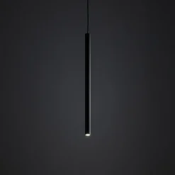 Lampade A Sospensione-Selezionato da Mazzolaluce Lampada a sospensione cilindro nero 50 cm rigato per isola cucina