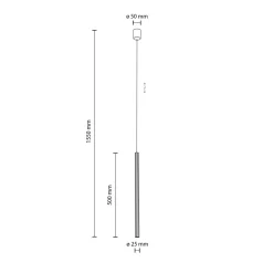 Lampade A Sospensione-Selezionato da Mazzolaluce Lampada a sospensione cilindro nero 50 cm rigato per isola cucina