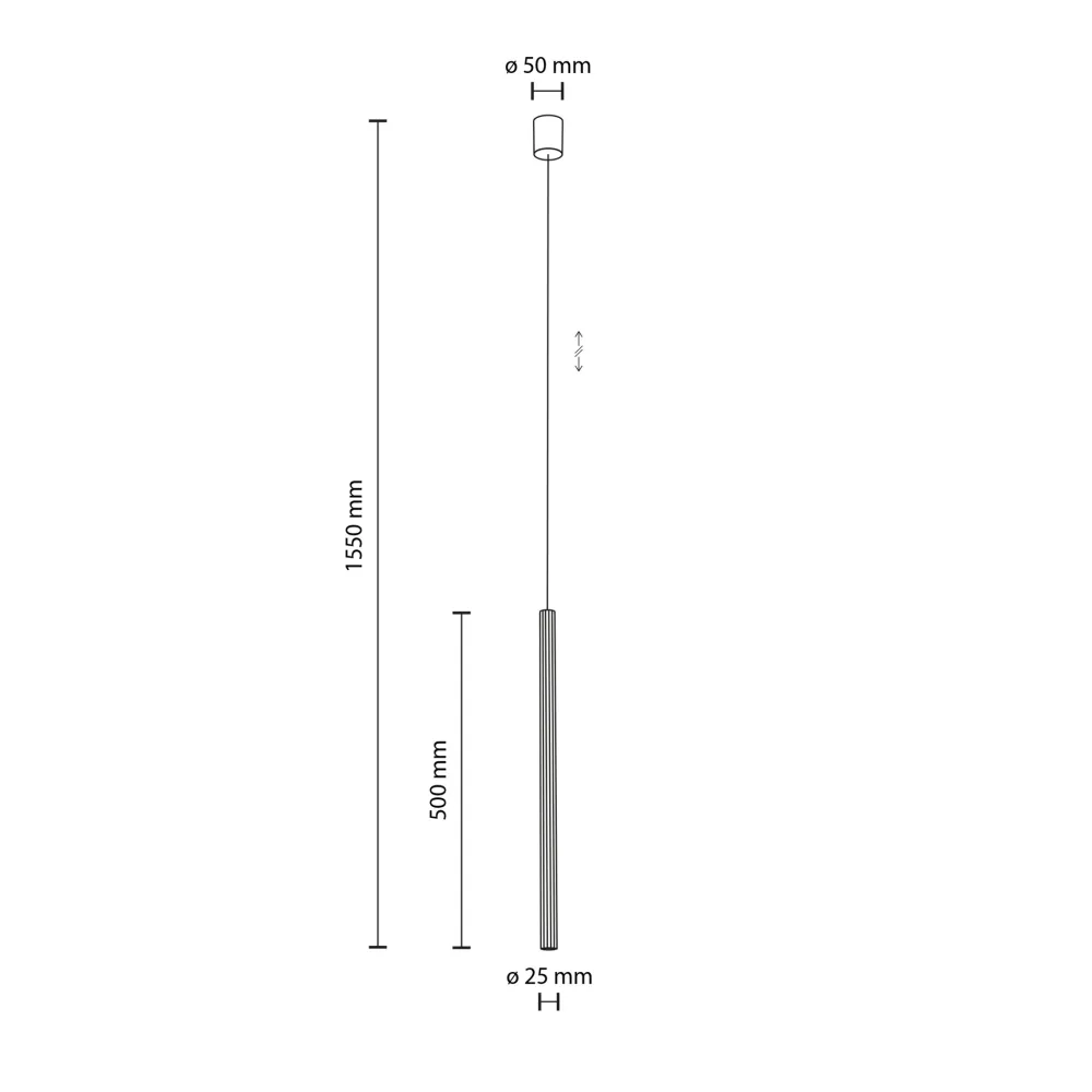 Lampade A Sospensione-Selezionato da Mazzolaluce Lampada a sospensione cilindro nero 50 cm rigato per isola cucina