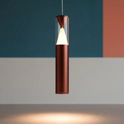 Lampade A Sospensione-Selezionato da Mazzolaluce Lampada a sospensione cilindro design oro rosa led 7w 3000k