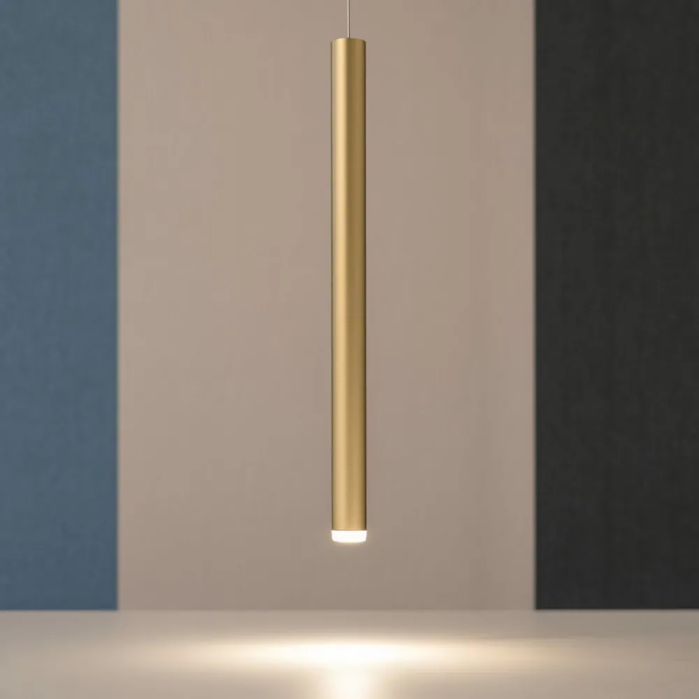 Lampade A Sospensione-Selezionato da Mazzolaluce Lampada a sospensione cilindro oro lampada led 6w 3000k