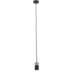 Lampade A Sospensione-Selezionato da Mazzolaluce Lampada a sospensione cilindro nero oro pendente comodino