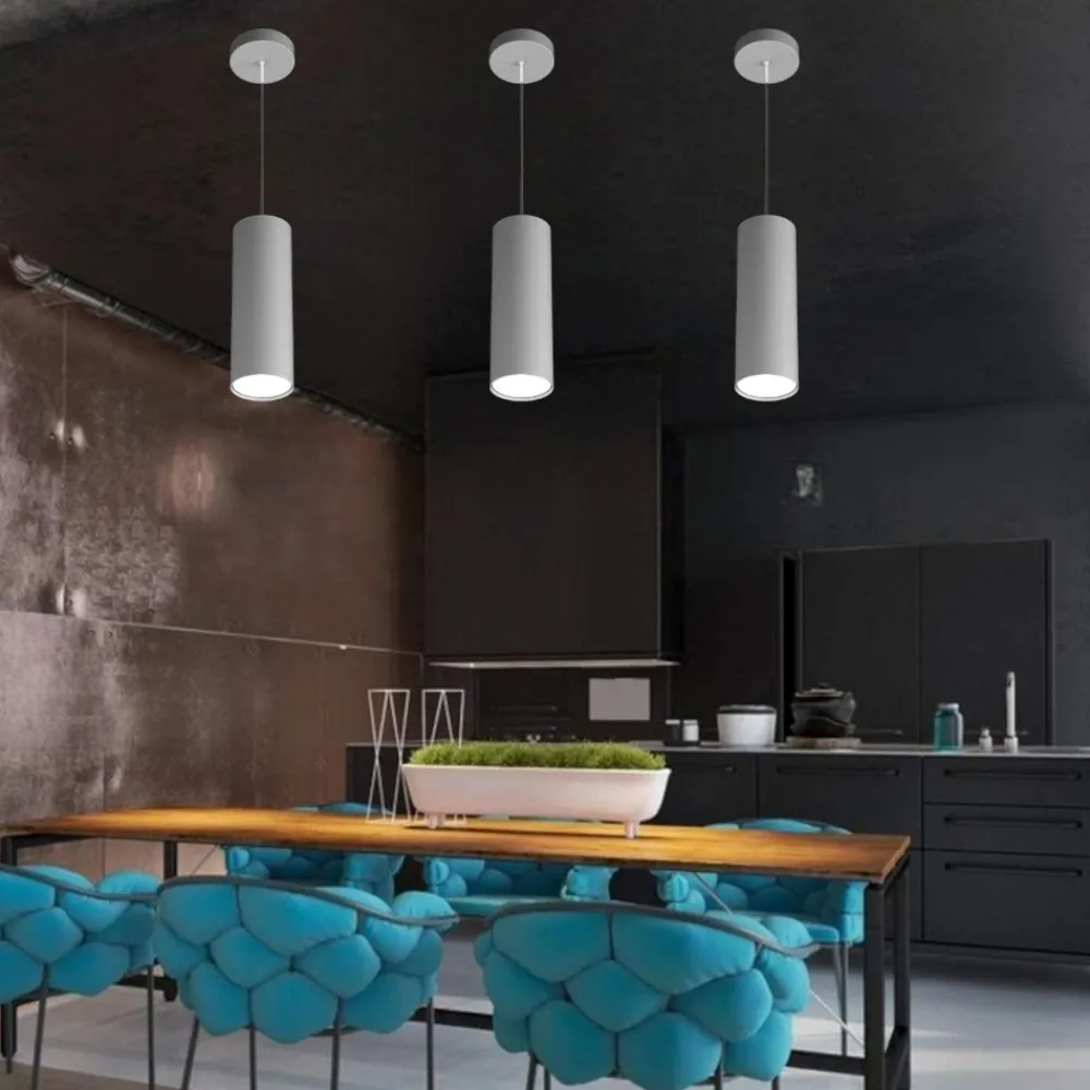 Lampade A Sospensione-Top Light Lampada a sospensione cilindro grigio shape