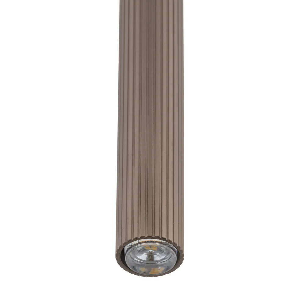 Lampade A Sospensione-Selezionato da Mazzolaluce Lampada a sospensione 50 cm cilindro rigato marrone