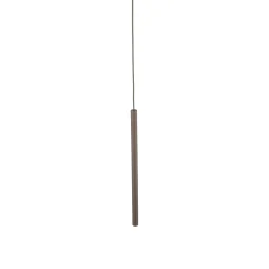 Lampade A Sospensione-Selezionato da Mazzolaluce Lampada a sospensione 50 cm cilindro rigato marrone