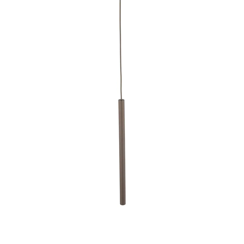 Lampade A Sospensione-Selezionato da Mazzolaluce Lampada a sospensione 50 cm cilindro rigato marrone