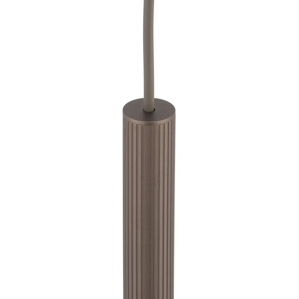 Lampade A Sospensione-Selezionato da Mazzolaluce Lampada a sospensione 50 cm cilindro rigato marrone